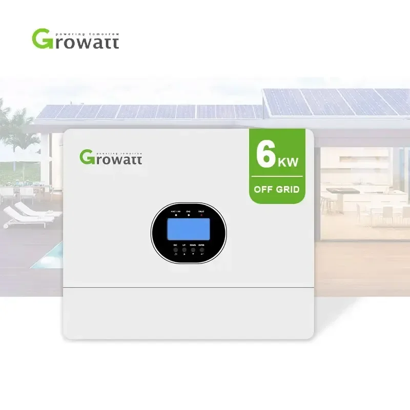 Euro Version Cheap Price Single Phase Growatt Spf 6000Es Plus 6Kw Off Grid Solar Inverter Controlador Carga Solar Mppt