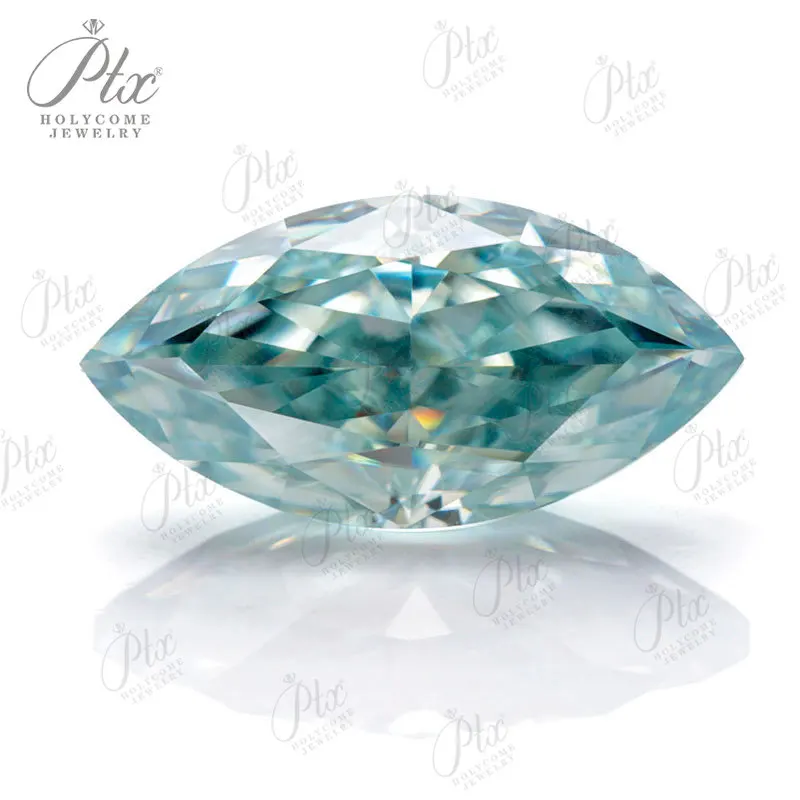 

0.1-5ct Marquise Crushed Ice Cut Moissanite Loose Stone Aqua Blue Color VVS1 Certified Gemstone Diamond Beads DIY Rings Women