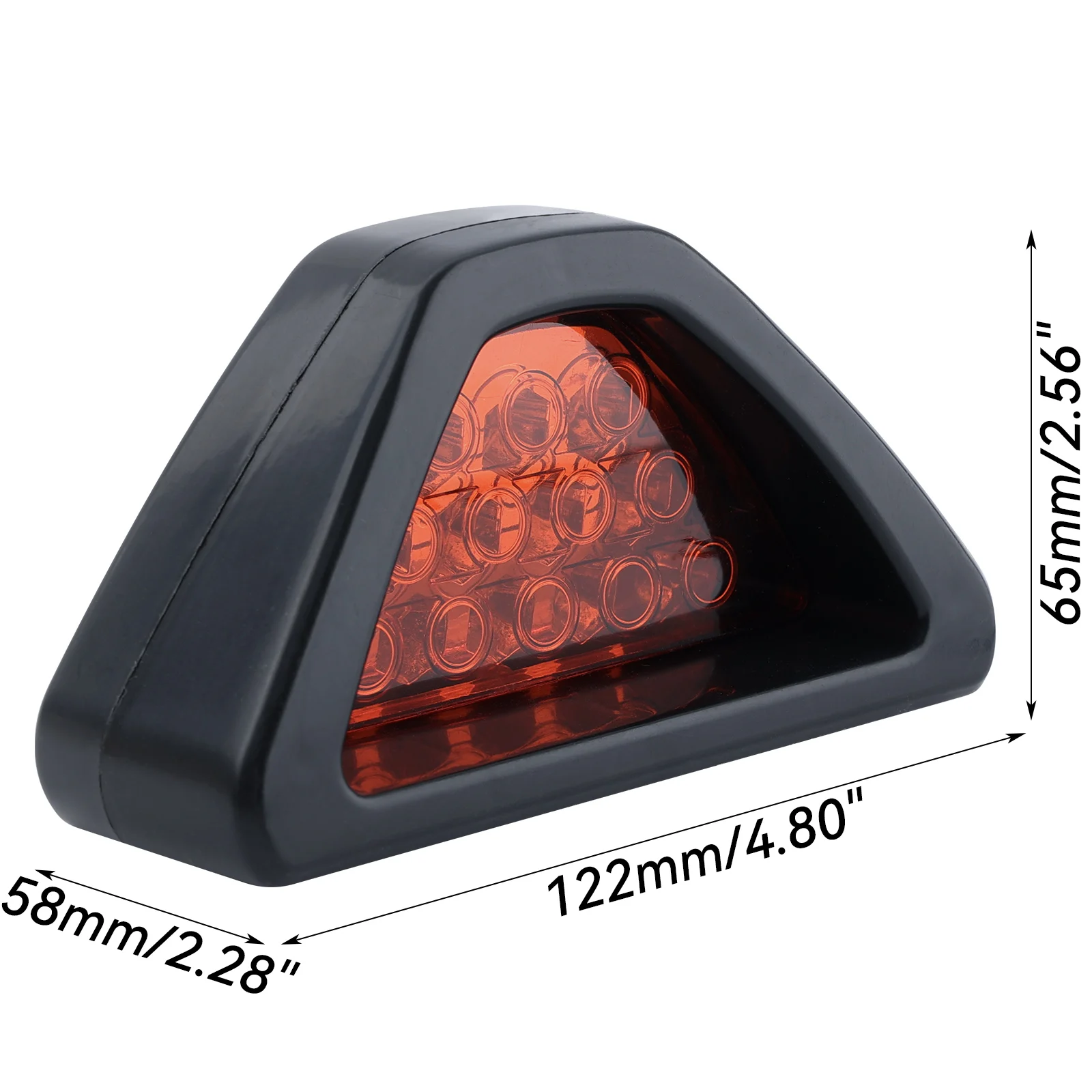 Flash F1 Triangle Style Light Car Sporty Brake Signal Light RED Auto External Lamp Strobe Car Stop Warning Tail Lamp Bumper 12V