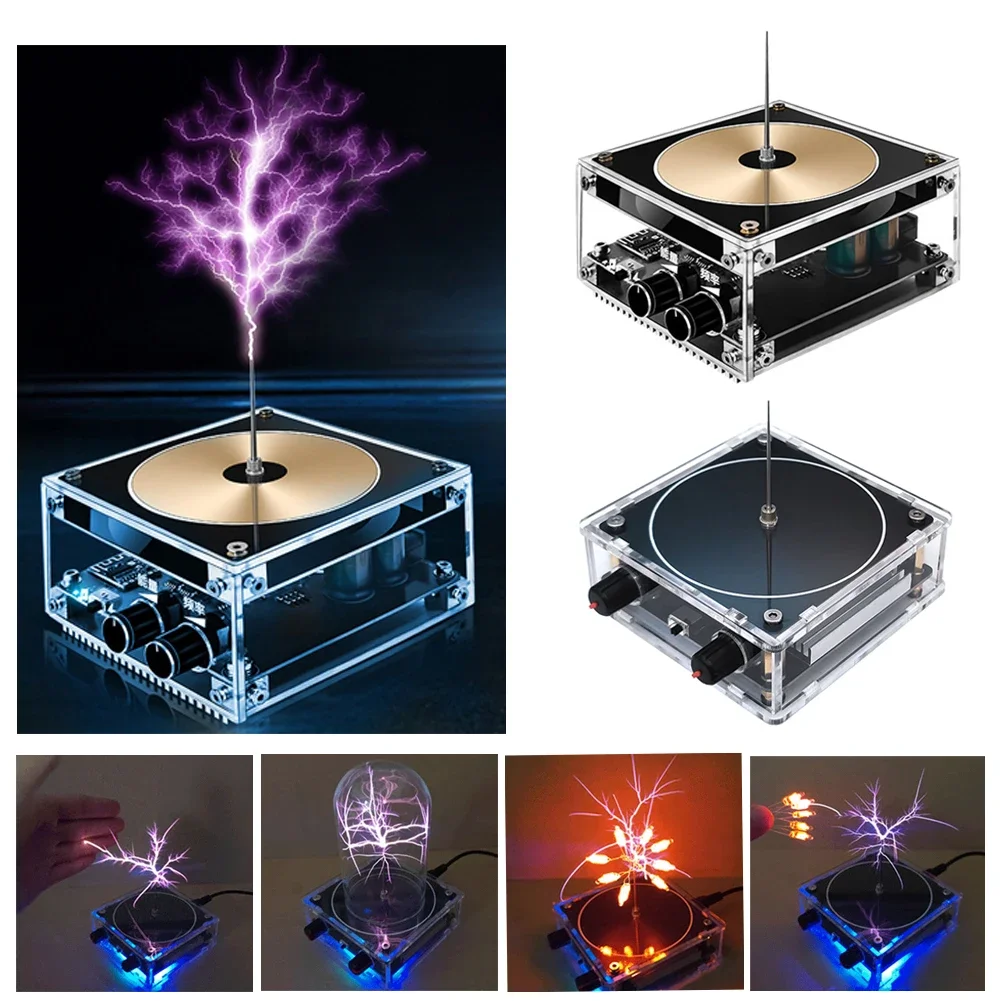 Musical Tesla Coil Bluetooth Mini Tesla Coil Music Box Speaker AC110-240V 120W Voltage Pulse Electric Arc Generator Friend Gift