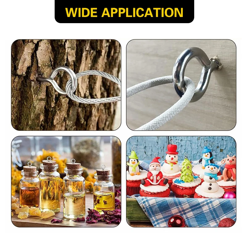 80–490 Stück silberne Ösenhaken, Schraube, Metall, 0,67 Zoll, 11,1 Zoll, Haken und Öse, kleine Ösenschrauben (0 # -5 # )