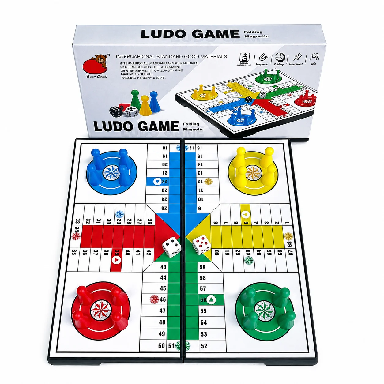 Portable Folding Magnetic Dice Board Game for Kids Students Educational Strategy Toy for Indoor Outdoor Family Play