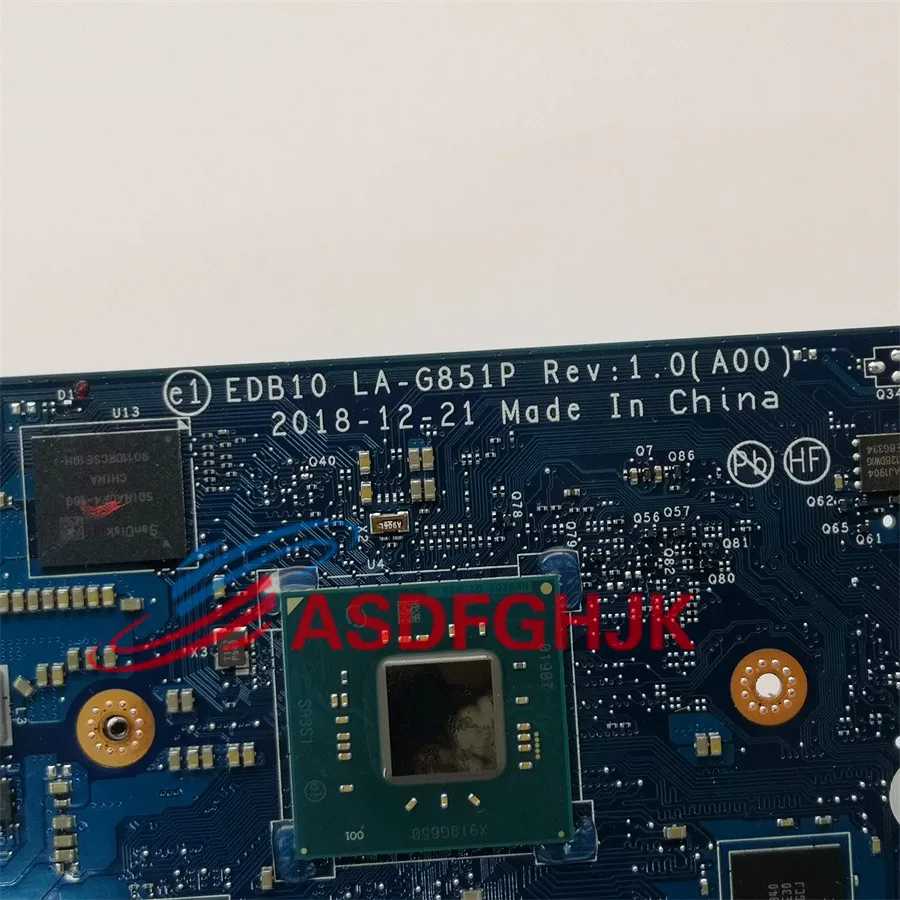 Imagem -03 - Motherboard Original para Dell Dell Chromebook 3100 p n: H9prr Dc8gk La-g851p Rev:a00 Cpu Sret1 N4000 Testado ok