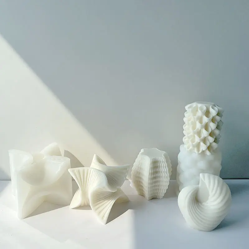 Geometric Shape Abstract Vase Candle Scented Wax Diffuser Stone Mold DIY Handmade Soap Expoxy Plaster Ornament Silicone Mo - Detail 1