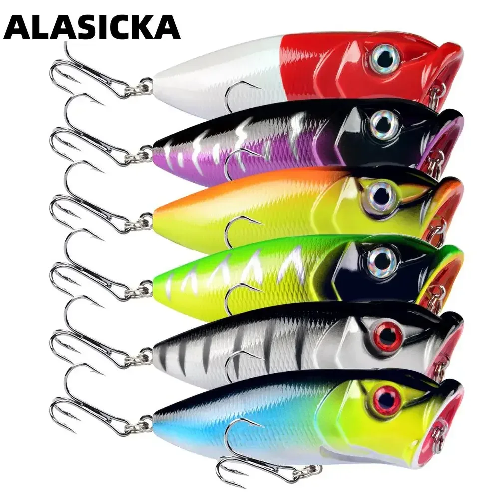 

ALASICKA 1 Pcs 6.5cm/12g Bow-Tie Road Lure 3D Fish Eye Imitation Fishing Supplies Surface Fake Baits Reinforced Hooks