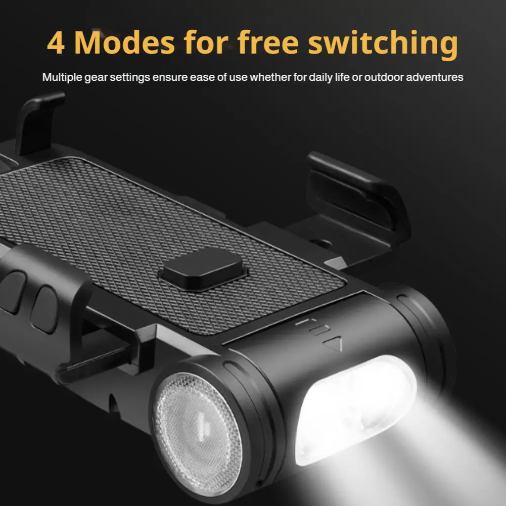 Multi Functional Front Lights Night Riding Charging Headlights Mountain Bike Riding Mobile Navigation Stand Bike Equipment