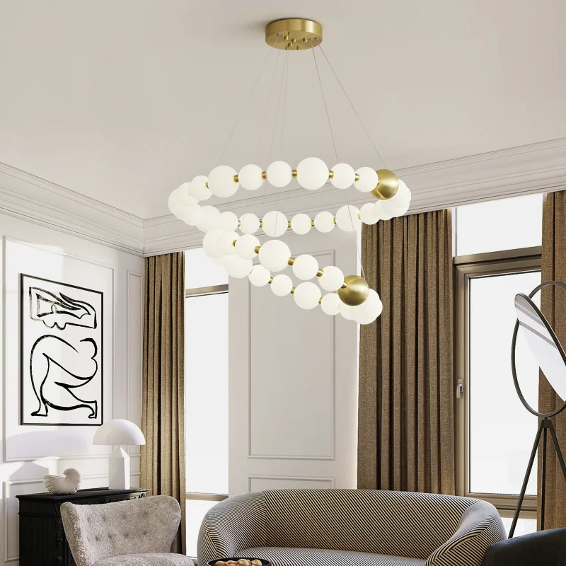 Long Chandelier Light Bedroom Led Chandelier With White Ball Contemporary Modern Chandeliers For Living Room Dining Room