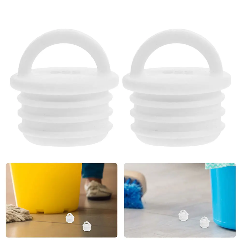

2pcs Mop Bucket Stopper Rubber Drain Plug Bathroom Accessories Hole Cover Sealing Pad Water Blockage Solution Prevent Overflow