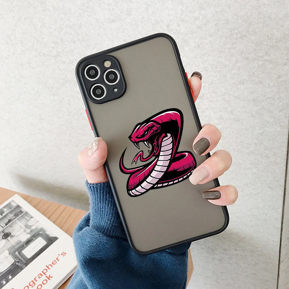 Phone Cases For iPhone 16 15 11 12 13 14 Pro Max X XR 7 8 Plus SE XS Mini Snake Cobra Python Skin feel Translucent Matte Cover