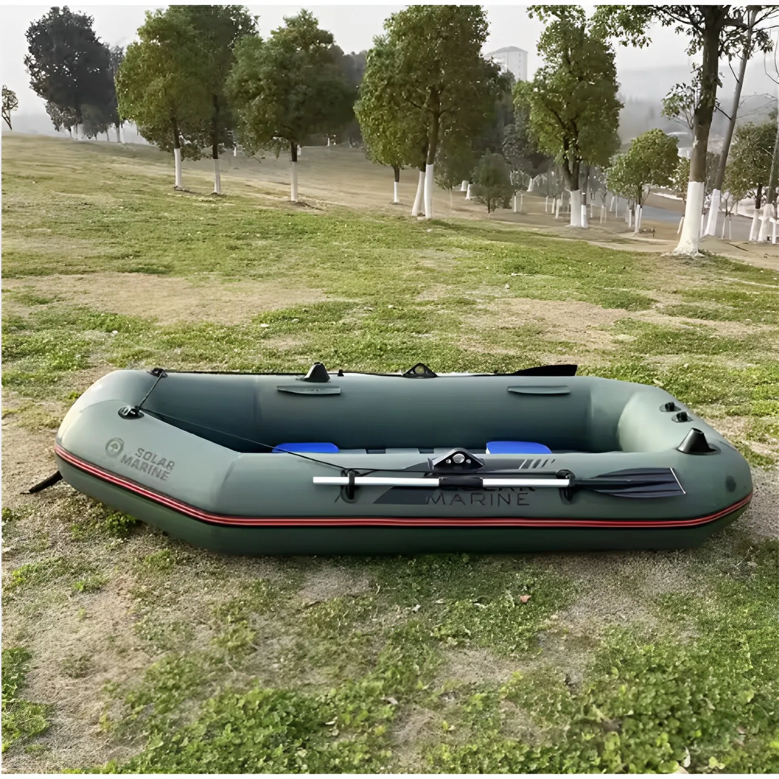 Barco inflable de PVC para pesca, B230-1 Solar Marine, suelo de madera, para kayak marino, barcos de carreras para 1-3 personas con accesorios