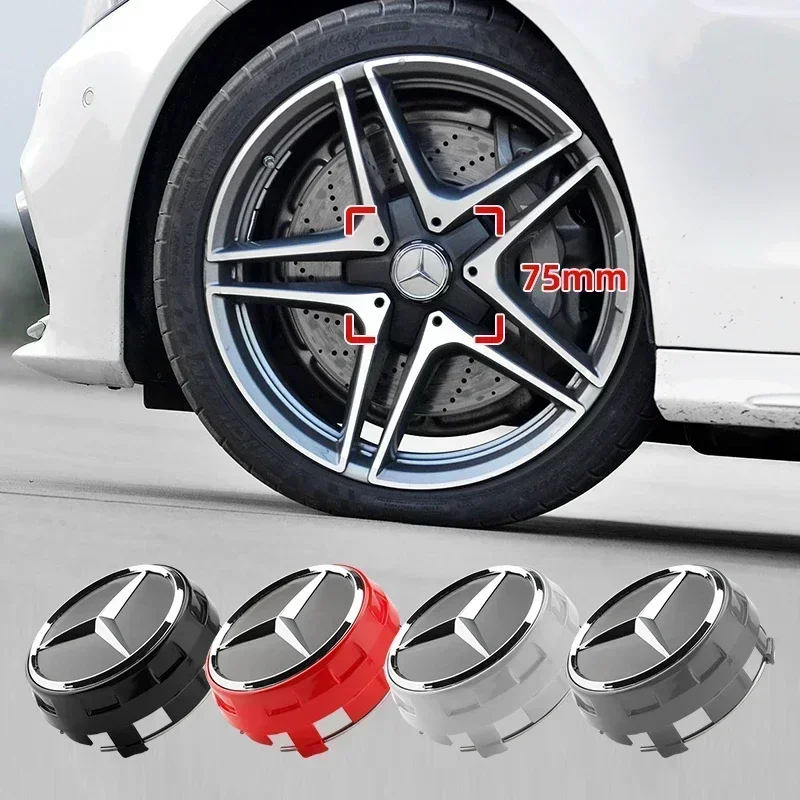 Car 4pcs/lot 75mm A0004000900 Car wheel Hub Cap Emblem badge logo for Mercedes Benz AMG C43 C63 E43 E53 E63 W205 W213 Accessorie