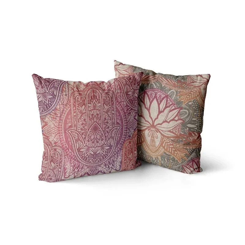 Bohemia  Linen Pillow Case Mandala Boho Retro Print Decorative Cushion Cover for Sofa Car Couch Pillow Cover 45x45cm