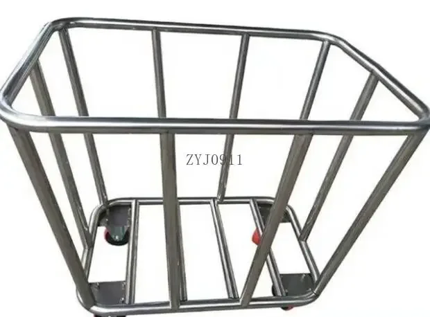 Hotel Dirt Linen Cart Stainless Steel Thickened Cone Room Cart Laundry Collection Cleaning Recycling Cart