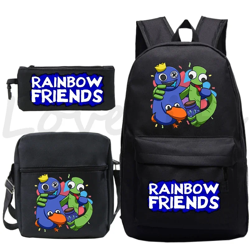 

Rainbow Bcakpack Friends 3pcs Set Schoolbag kids Mochila Student Daily Rucksack Boys Girls Anime Backpack Children School Bags