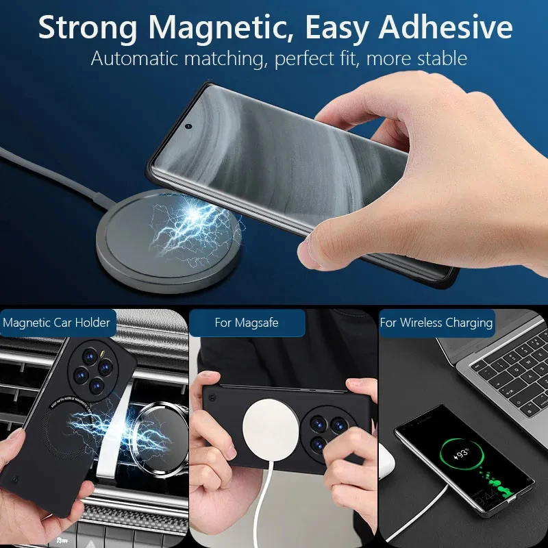 Case For Realme GT5 Pro Magsafe Slim Frameless Magnetic Wireless Charging Hard Back Cover For Realme GT 5 Pro GT5Pro Bumper