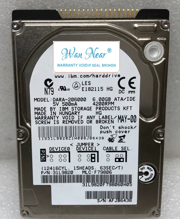 

Для IBM DARA- 206000 6G 2,5-дюймовый параллельный порт промышленного оборудования управления интерфейс жесткого диска IDE 6 ГБ