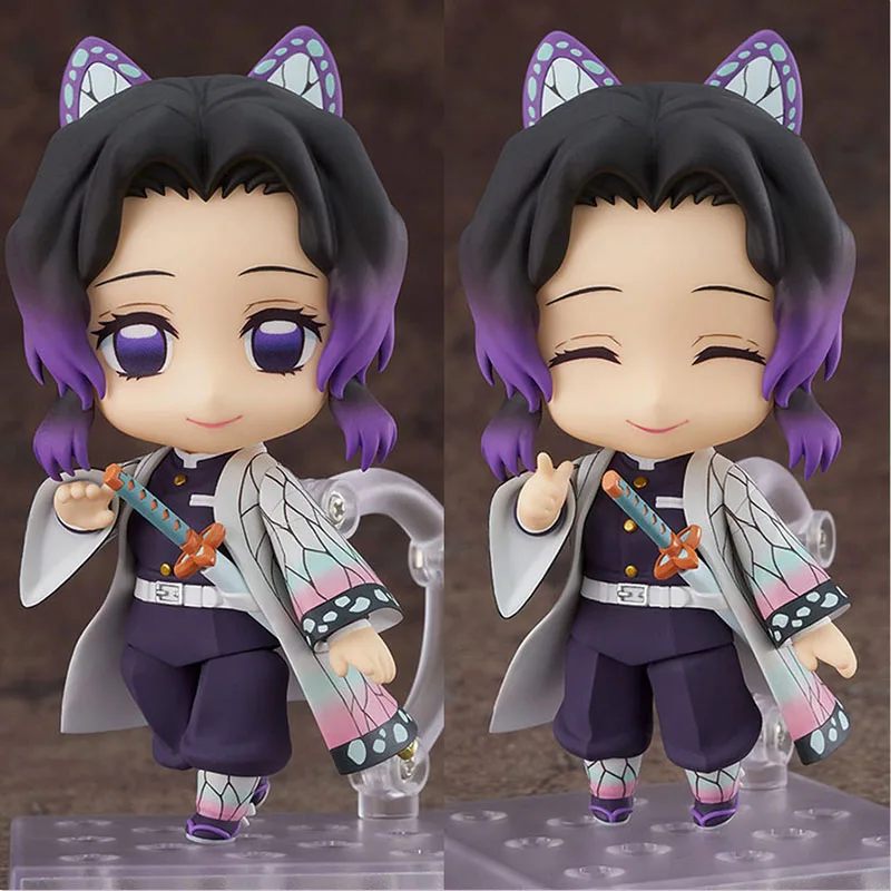 

10 см аниме-фигурка Demon Slayer Kochou Shinobu Q версия Kimetsu No Yaiba, экшн-фигурка, модель куклы, игрушки
