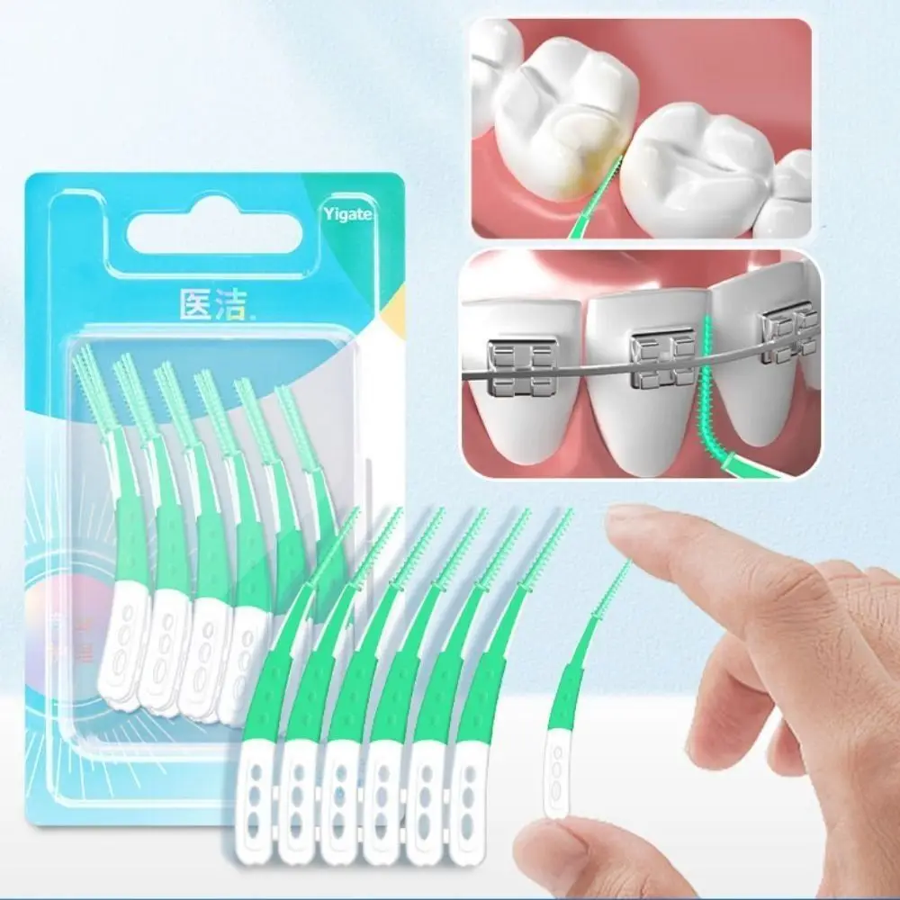 

60Pcs New Silicone Interdental Brush 60Pcs Inter-Dental Tooth Cleaning Brush Soft Bristle Deep Cleaning Toothpicks Oral Cavity