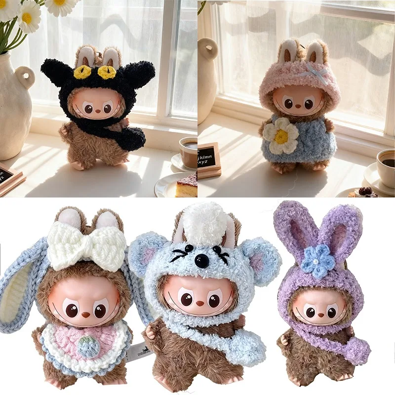 

For labubu 4.0 The Monsters Pin Love Series Cartoon Disney CookieAnn StellaLou Clothing Animal Cat Mouse Outfit Knitting Clothes