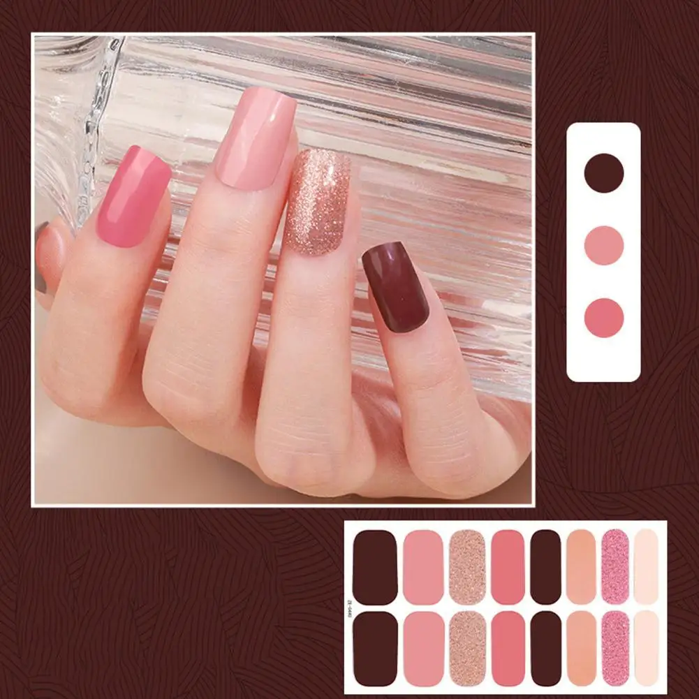 Dekoracje do Manicure półutwardzane żelowe naklejki modne akcesoria do naklejka do wystroju Diy koreański stylizacja Manicure D9z3