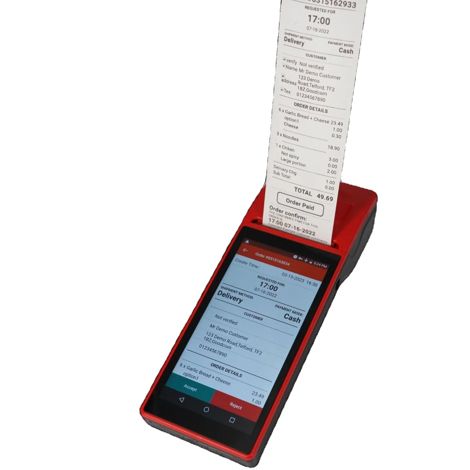 Goodcom GT81P Mobile Handheld Android POS System Terminal Manufactures Touch Screen Pos With Printer Payment Machine