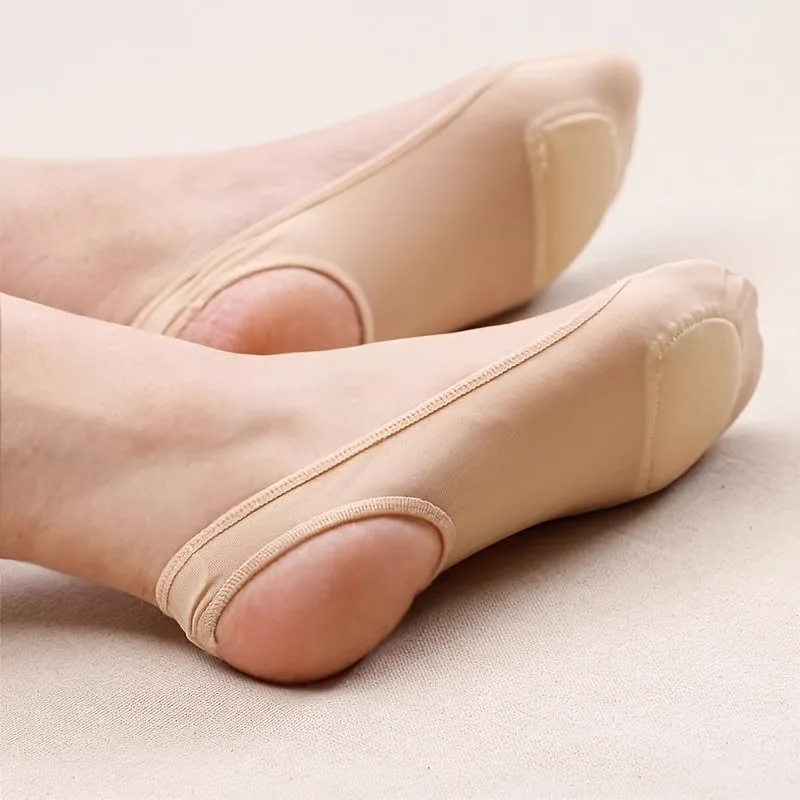 Women's Invisible No Show Ice Silk Socks Silicone Heel Grip Breathable Low Cut Socks for High Heels