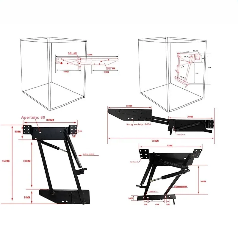 Kitchen mixer Lifting bracket Coffee machine Up and down lifter Hydraulic buffer Chef machine Hidden support