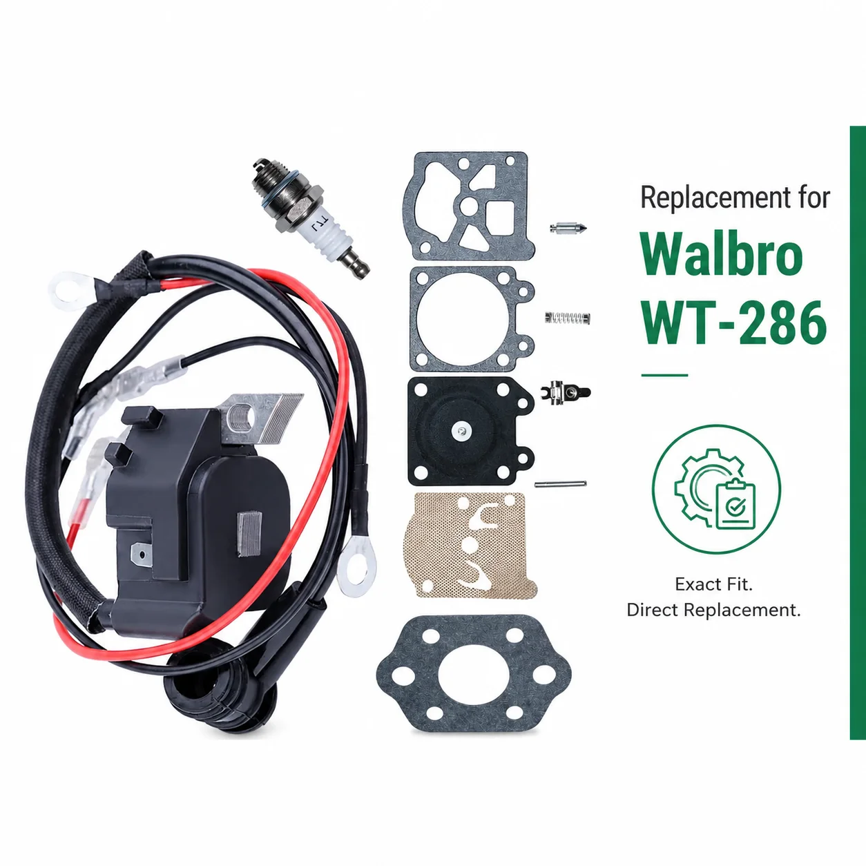Ignition Coil Kit + Spark Plug + Gasket + Carb Repair Kit For Stihl MS250 MS230 MS210 025 023 021 Replace WT-286 Chainsaw Parts