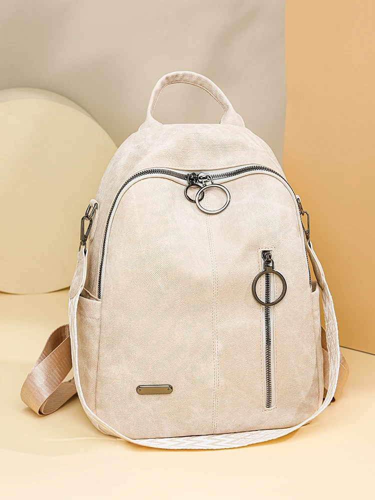 

Женская сумка из мягкой кожи с двойным плечом, новинка 2025, ретро, для путешествий, для поездок на работу, большая сумка Capaci Beli Koreański Sle Bookbag