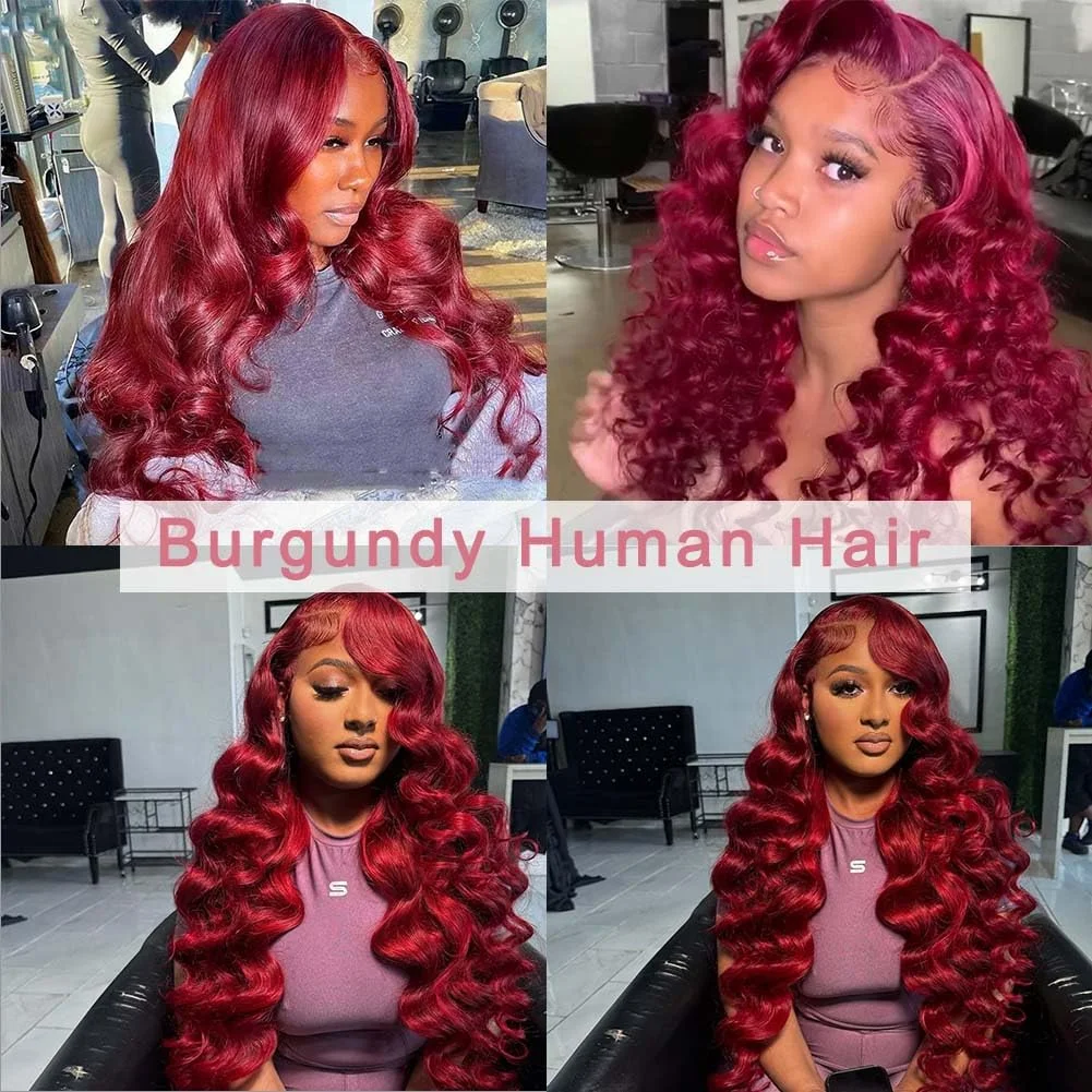 38 40 بوصة 99j بورجوندي الجسم موجة حزم الشعر البشري الملون النبيذ الأحمر 3 4 قطعة 100% غير المجهزة وصلات شعر بشري خام حزم