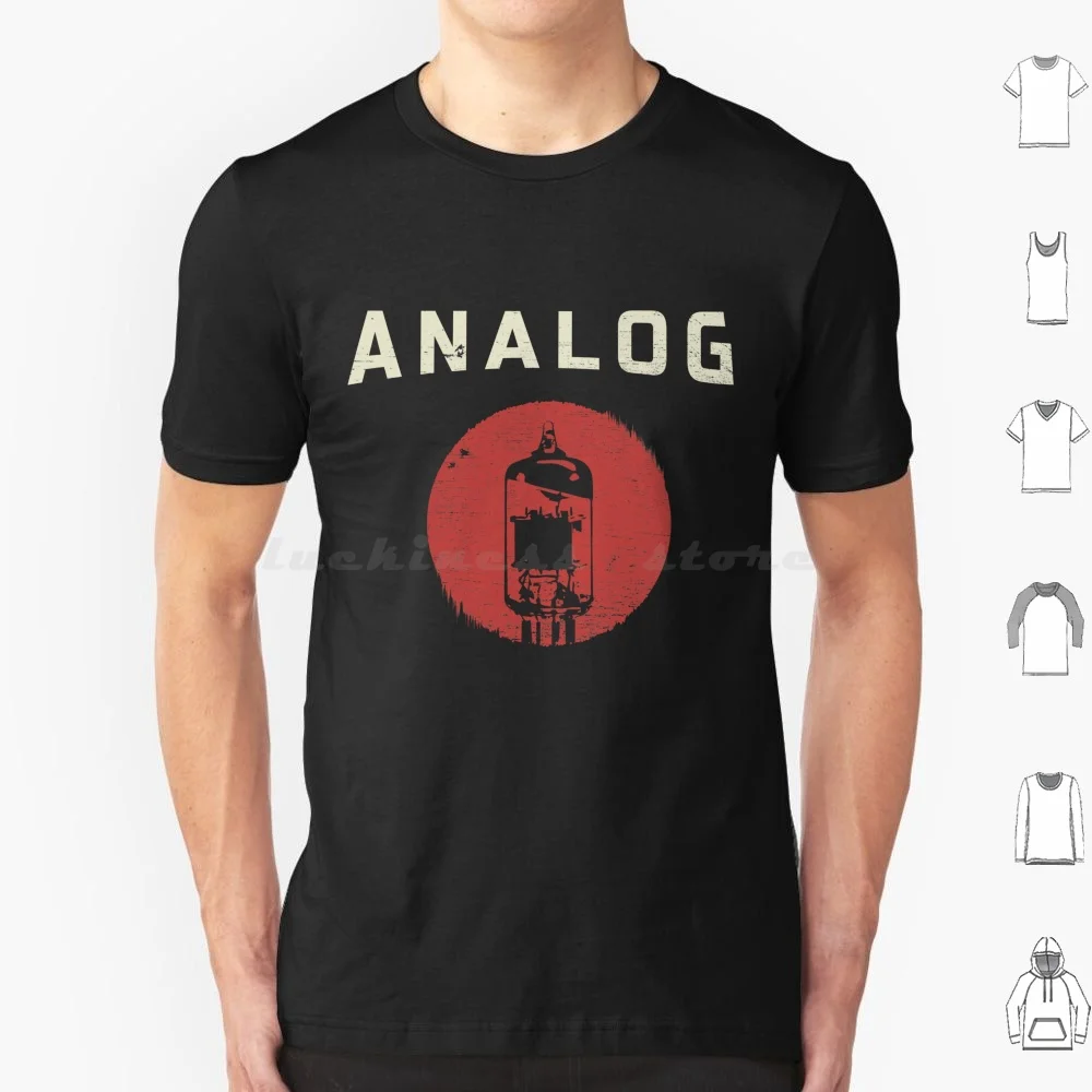 Vacuum Tube Analog Distressed Effect T Shirt Big Size 100% Cotton Waveform Sine Sawtooth Trianngle Square Synth Synths