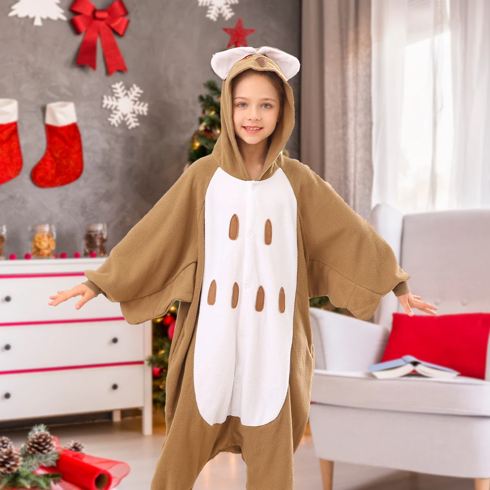 

CANASOUR Kids Owl Costumes Unisex Soft One-piece Pajamas Halloween Christmas Cute Cosplay Onesie Suits