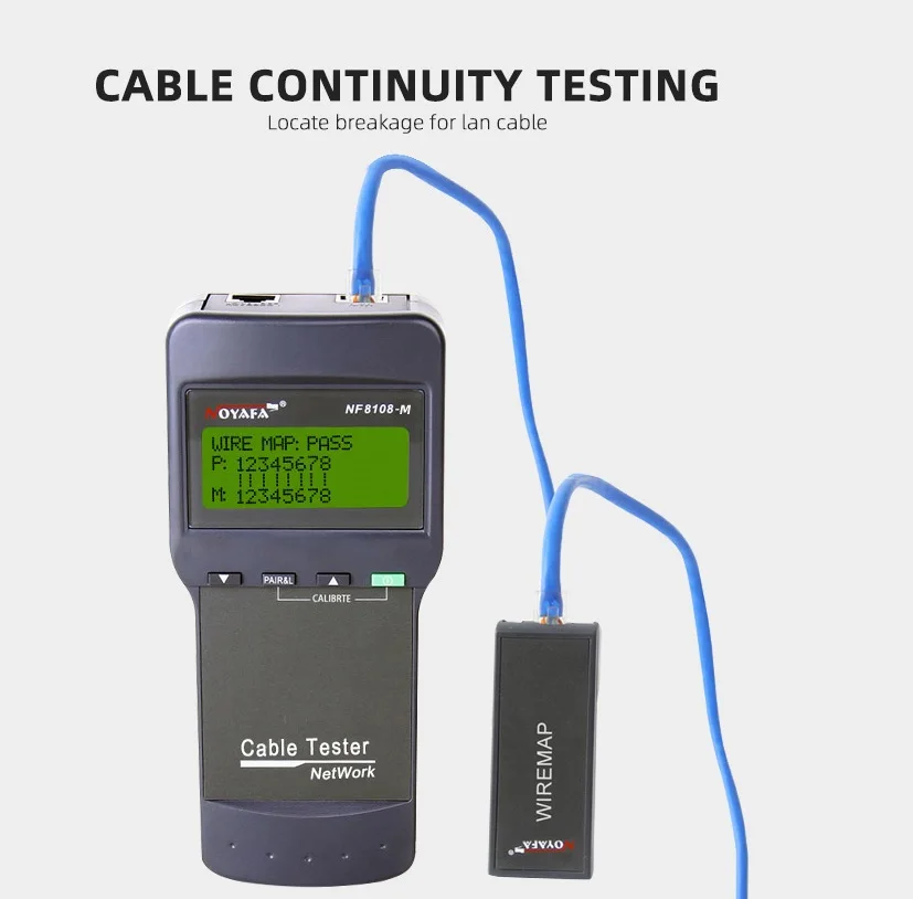 Noyafa NF8108-M Probador de longitud de cable Prueba de continuidad de cable de red con 8 controles remotos