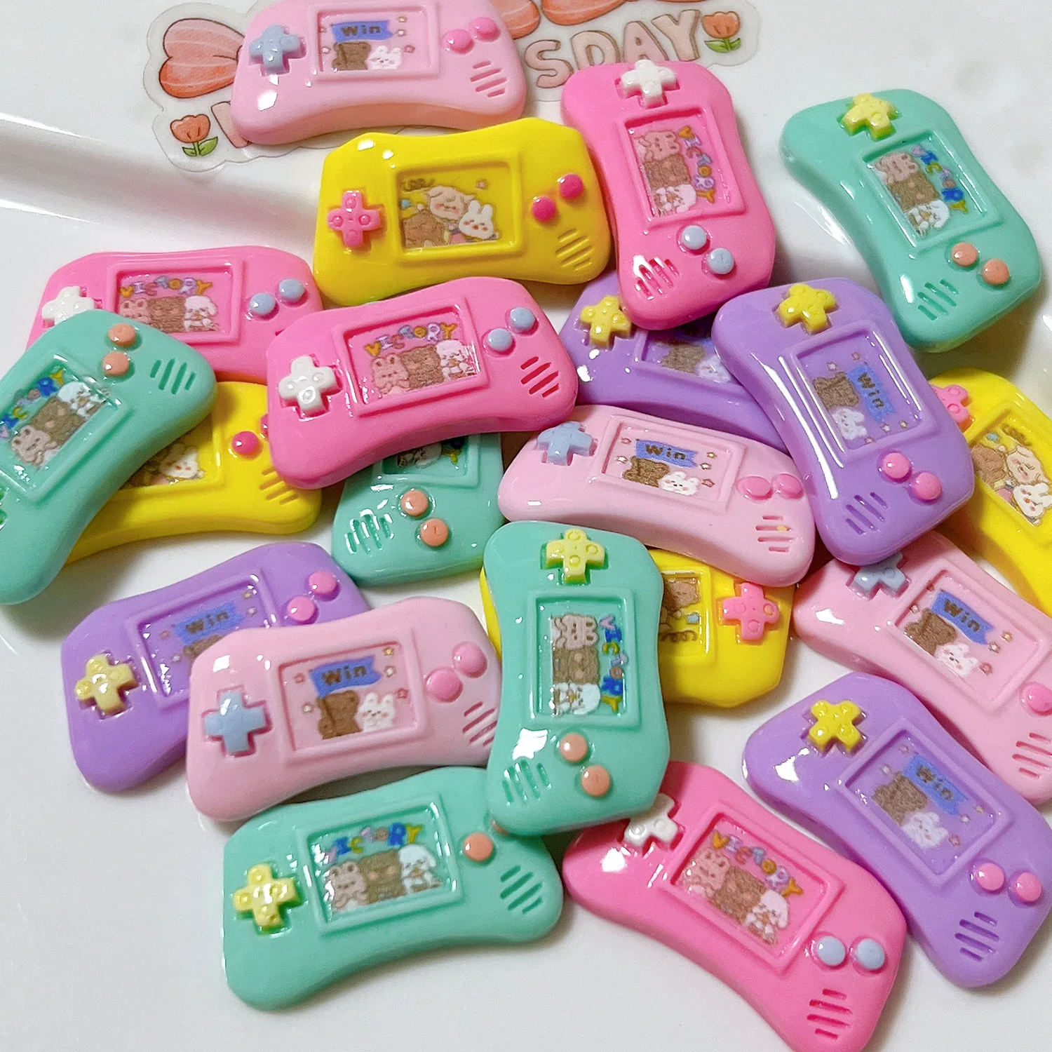 10pcs Mini Kawaii Cute Games Console Flat Back Cabochons Scrapbook Diy  Party Hairpin Accessories Home Decoration Craft