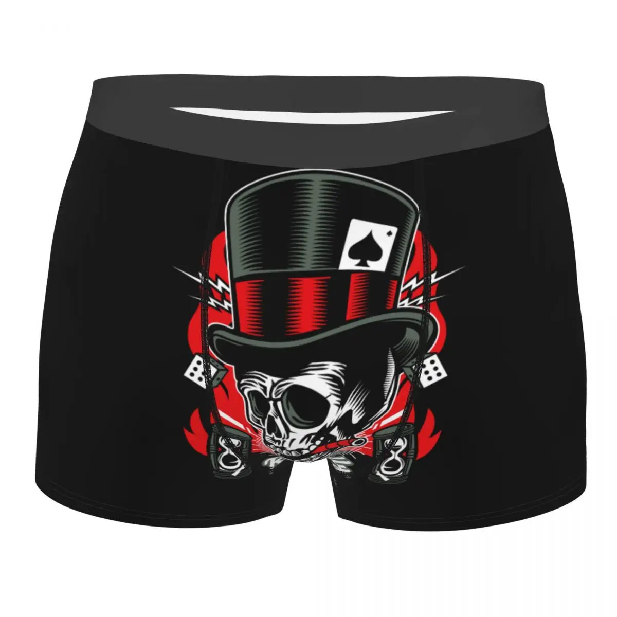 

Мужские эластичные трусы-боксеры Custom Rockabilly Rock Skull Classic Rock And Roll Bikers Underwear