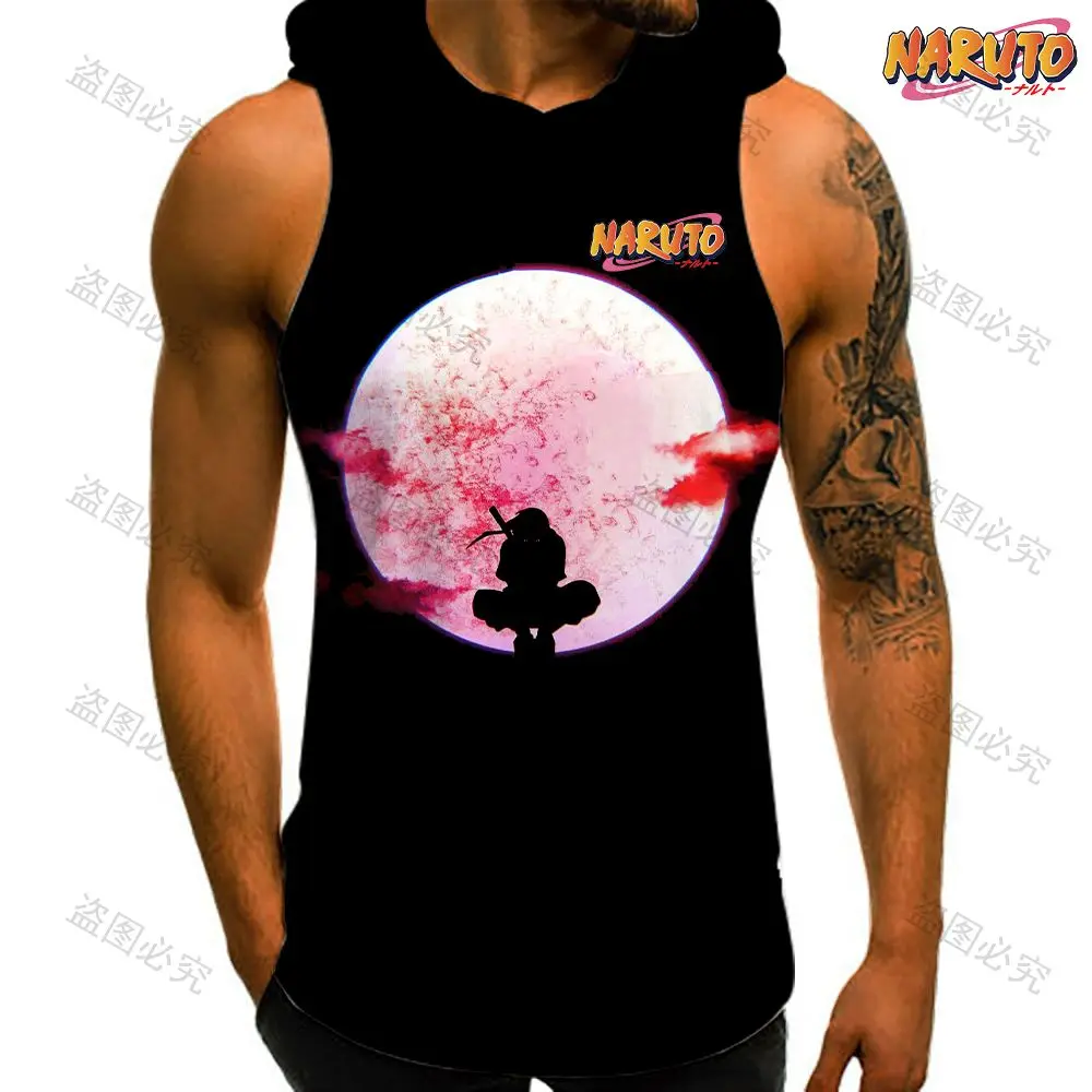 

Hooded Vest Men's T-shirts Y2k Naruto Gym Clothing Fashion Trend Bodybuilding Clothes Hip Hop Harajuku Style Sportswear 2023 New