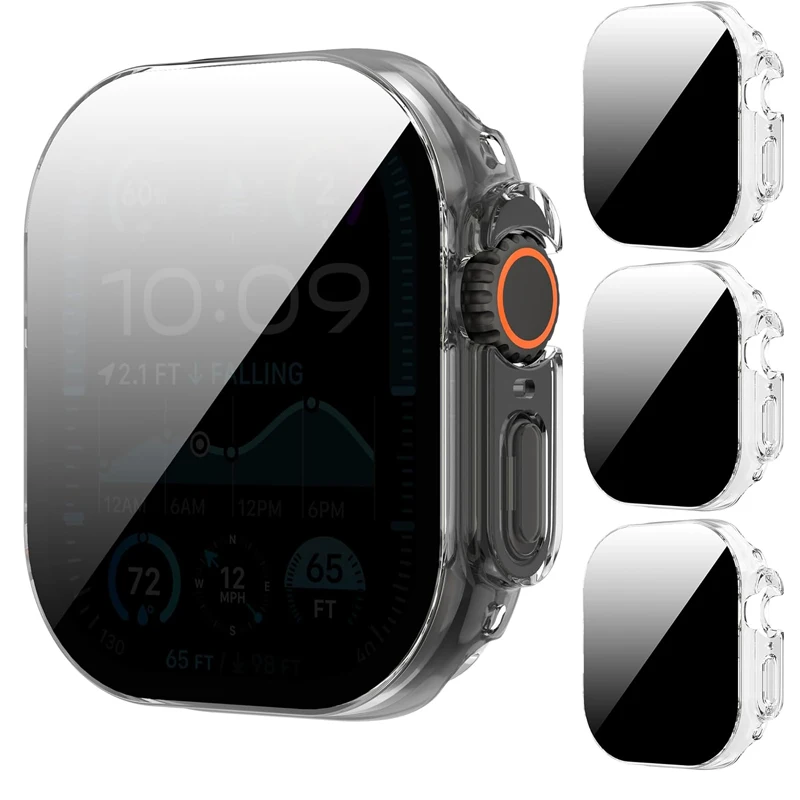 Sichtschutzhülle für Apple Watch Ultra 2–3 49 mm, Anti-Spionage-Displayschutz, gehärtetes Glas + Abdeckung, iWatch-Serie Ultra 49 mm, Zubehör