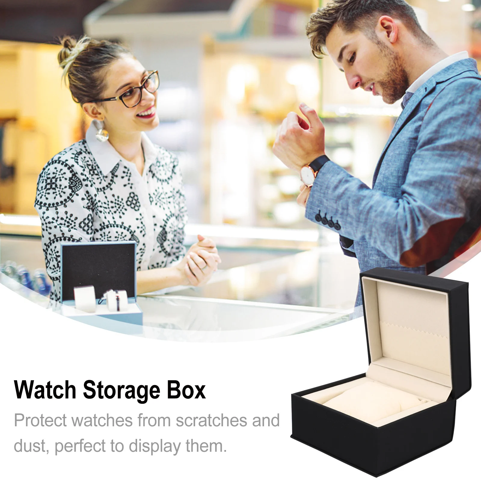 

2 pcs Cases Storage Box, Multi-Functional Watch Organizer Case, Watch Display Case Gift Gift Storage Box Box