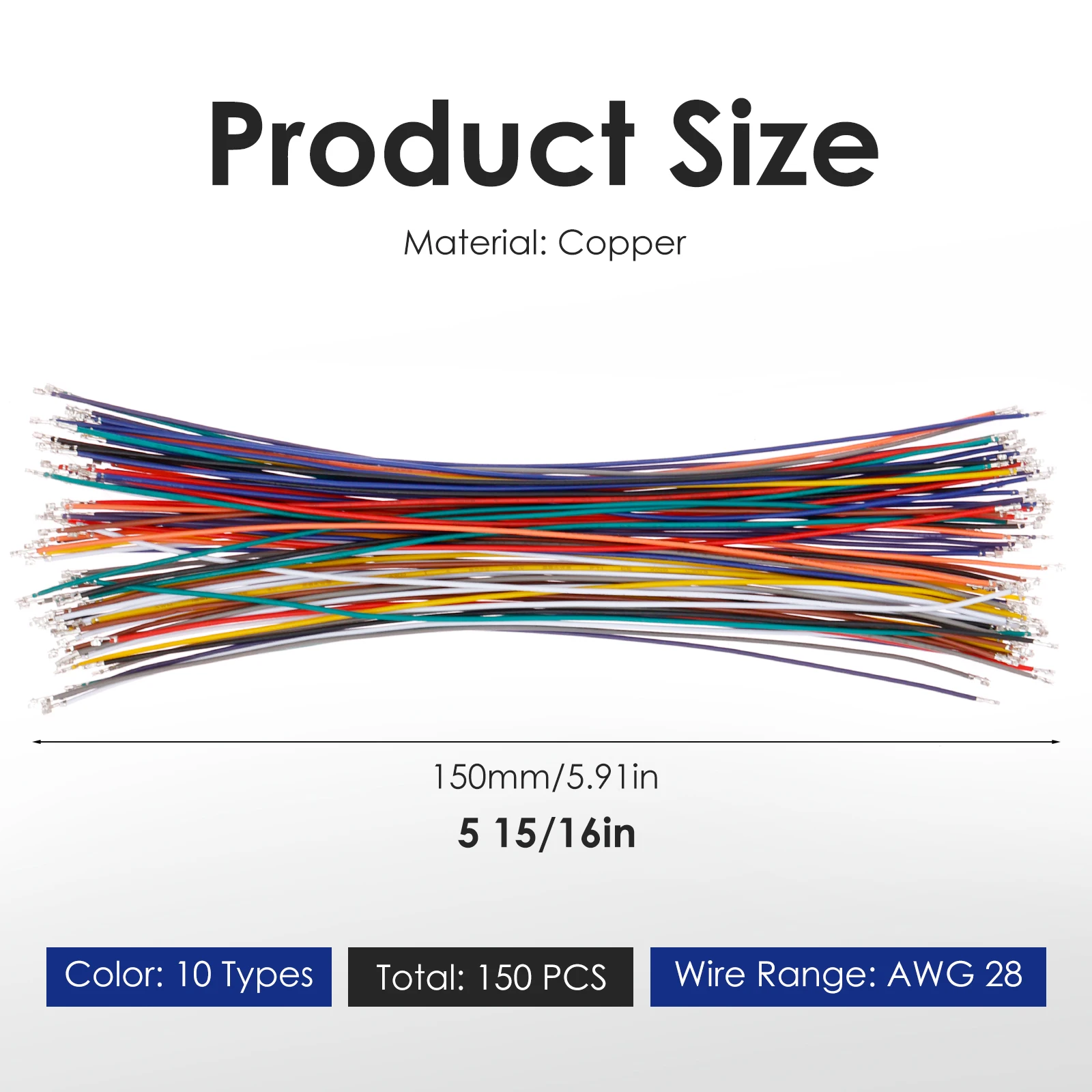 SH1.0mm Connector Kit with 150pcs 28AWG Pre-Crimped Cable 3-12Pin Connectors  , Copper, Tool-Free Plug & Play for Drone Flight