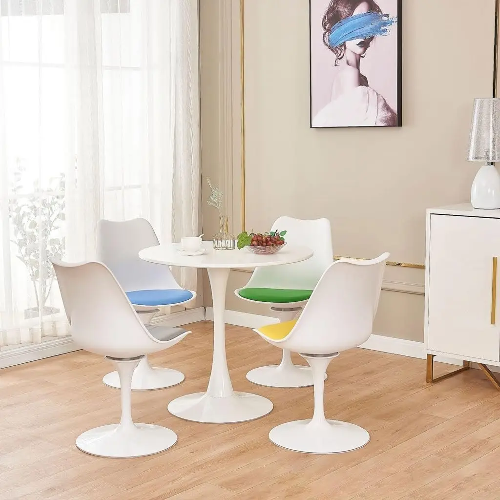 Deask-Table Ronde Créative pour délégations et Petit Appartement, Table de NégDynation Simple, Loisirs, Maison, Tulipe, 73