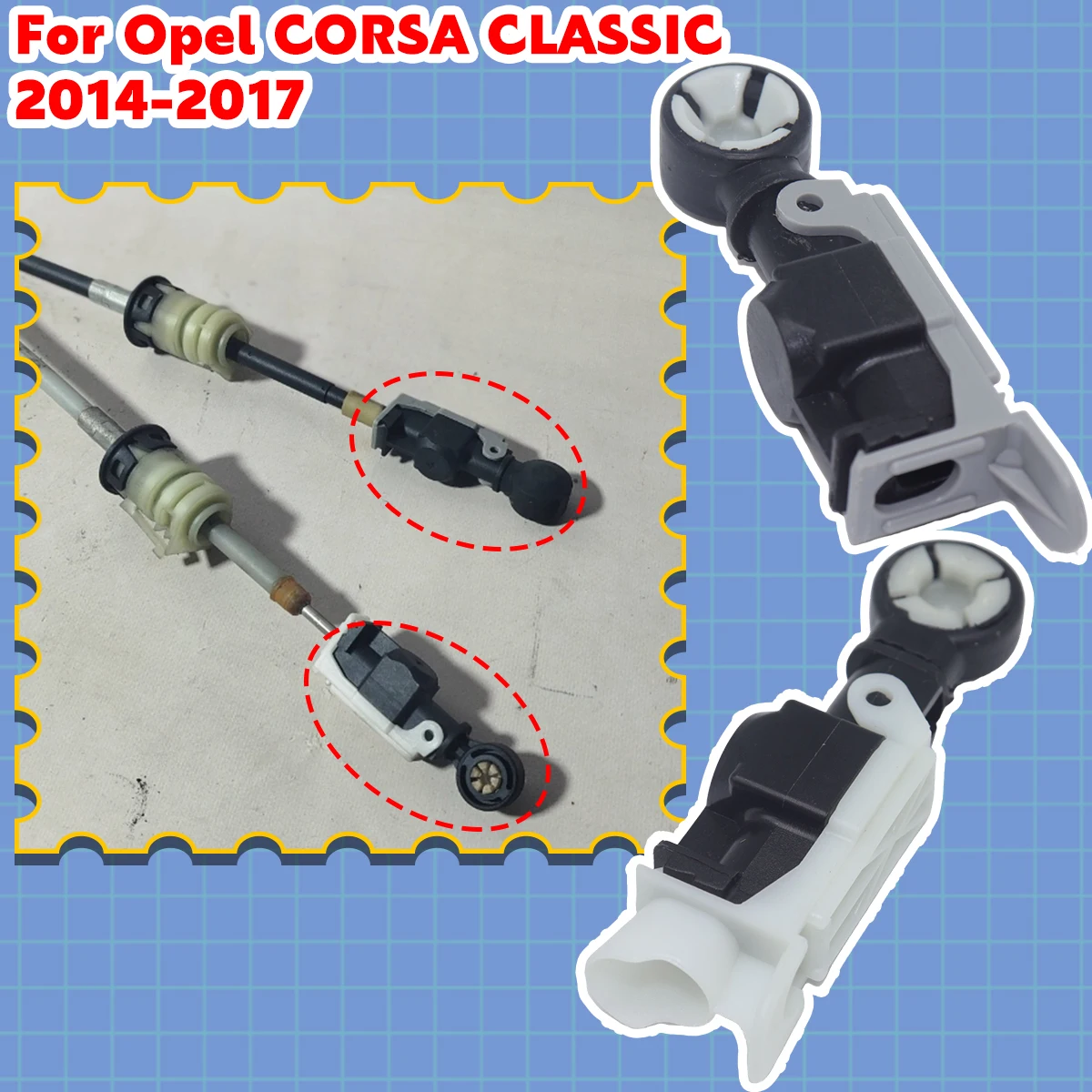 

For Opel CORSA CLASSIC 2014-2017 Gear Shift Cable Linkage Selector Manual Selector End Rod Connect Bowden Pull Gearbox Terminal