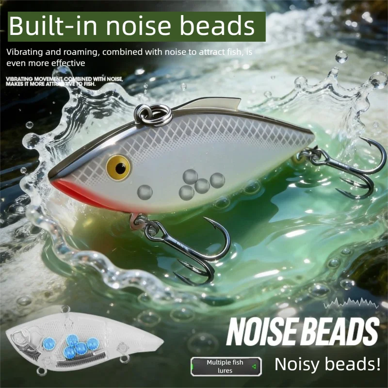 1pc Sinking VIB Fishing Lure Bionic Hard Bait Artificial Sinking Treble Hook Crankbait Bass Vibrating Shuttle Fish FishingTackle