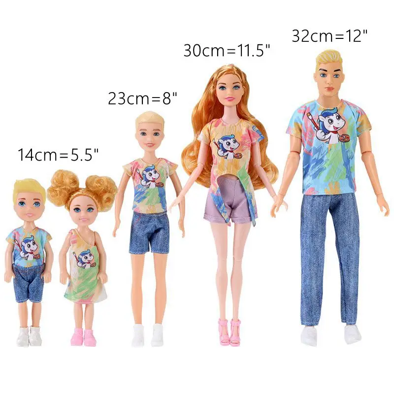 5 Person Families Set Sister Brother Mother Father Play Toy Kids Toys Fast Shipping Thing Best Birthday Present For Children DIY view 2