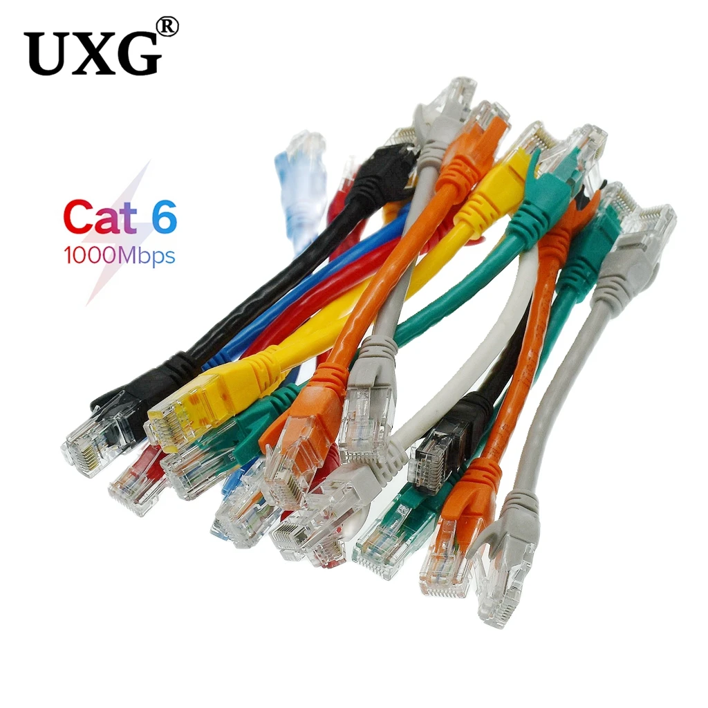 Krótki CAT6 RJ45 kot 6 CAT6e cat5a UTP sieć Ethernet kabel Modem Router z męskiego na męskie RJ45 przewód kabel sieciowy LAN 15cm 30cm 50cm