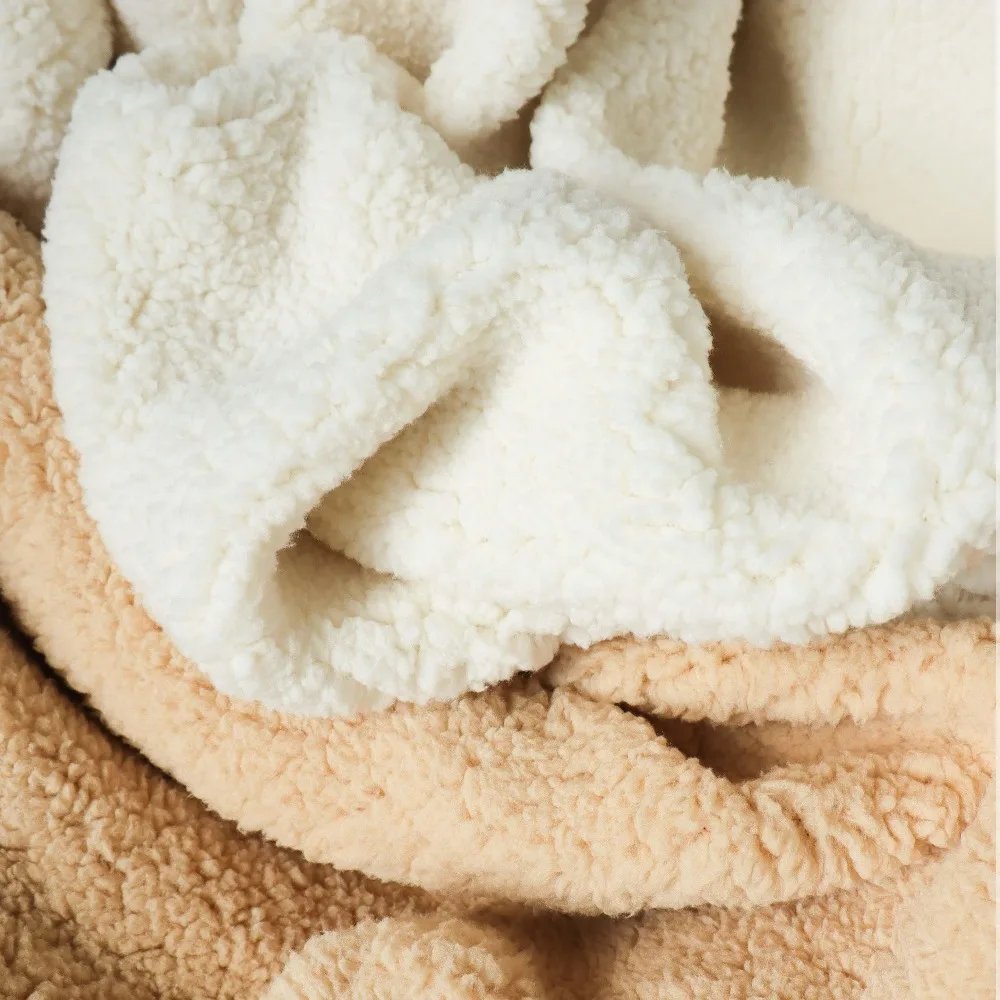 160x50cm Thickened Lamb Wool Cotton Fabric Lining Cotton Fleece Plush Winter Baby Children's Clothing Cape Warm Sewing Cloth