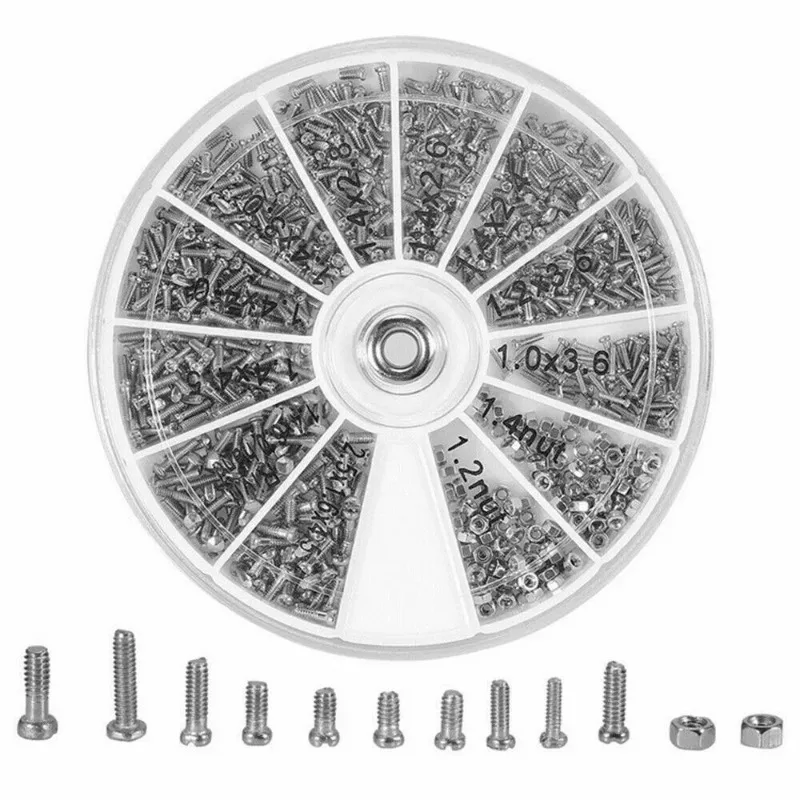 600/1000 Pcs Mini Screw Assortment Set Small Stainless Steel Screws for Electronics Glasses Repair Home Tool Kit