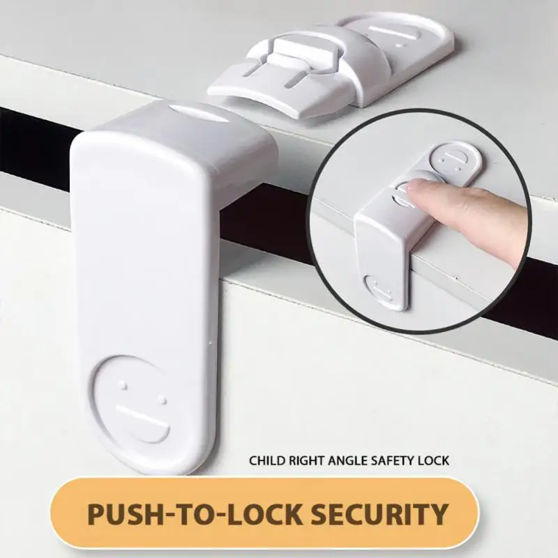 2pcs Plastic Baby Safety Drawer Lock Protection Children Hand Anti-Pinching Cabinets Door Drawer Door Security Buckle Locks