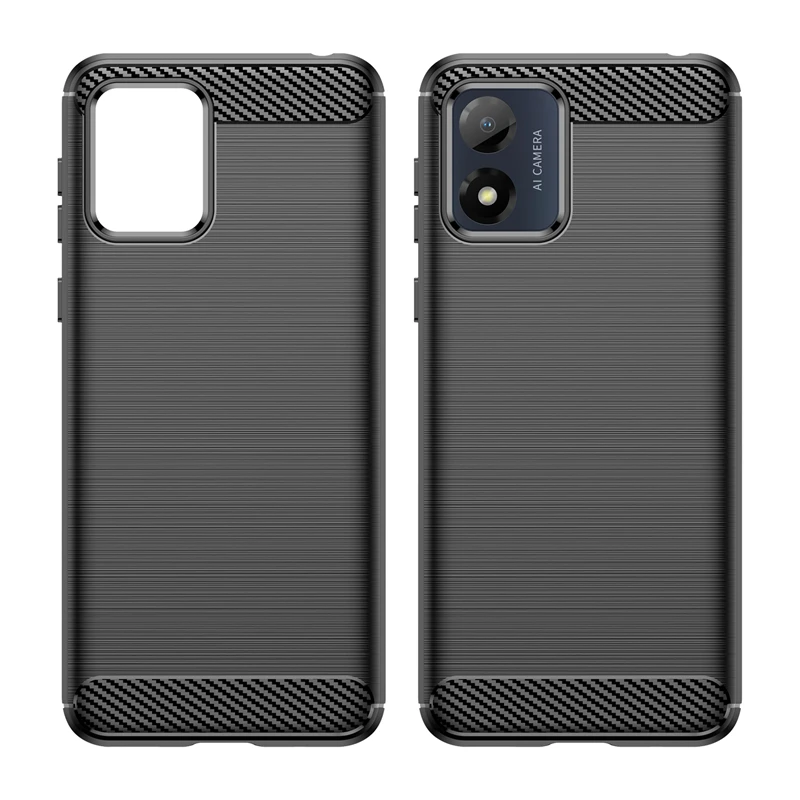 For Moto E13 Case Cover Moto E13 Capas Carbon Fiber Armor Phone Bumper Back Shockproof TPU Soft For Funda Motorola Moto E13 E 13