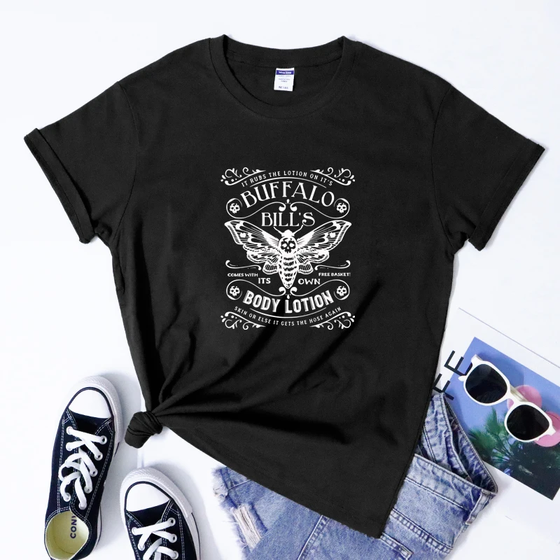 Buffalo Death Head Moth Tshirt Gothic Women Graphic Witch Tee Shirt Top