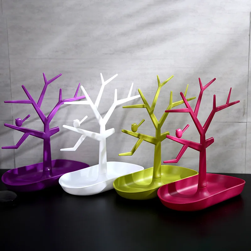 Tree-shaped colorful creative jewelry stand pendant ring earrings display stand bird tree display hanger wholesale